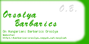 orsolya barbarics business card